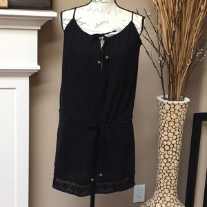 Tropical escape black beach coverup Size M